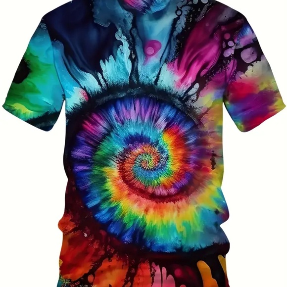 NWT!!!Men's Tie-Dye Spiral Shirt - Picture 4 of 6